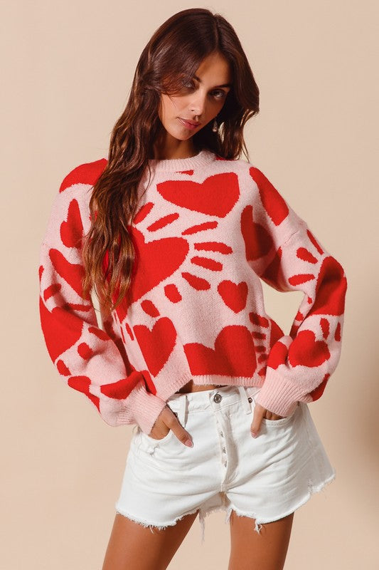 Pink Heart Sweater