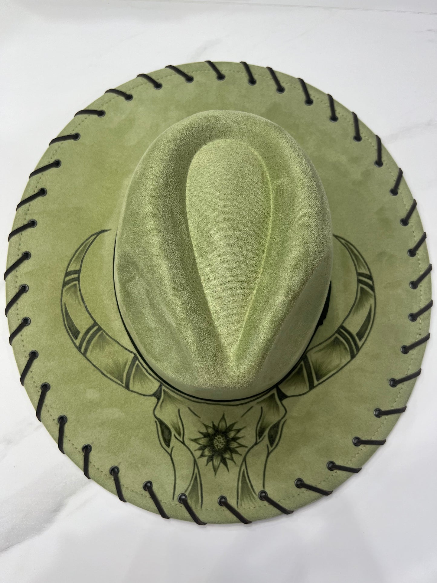 Green Stitched Longhorn