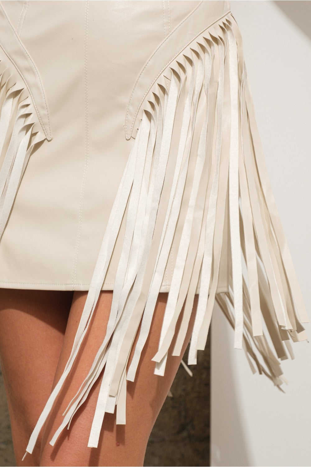 Faux Leather Fringe Dress