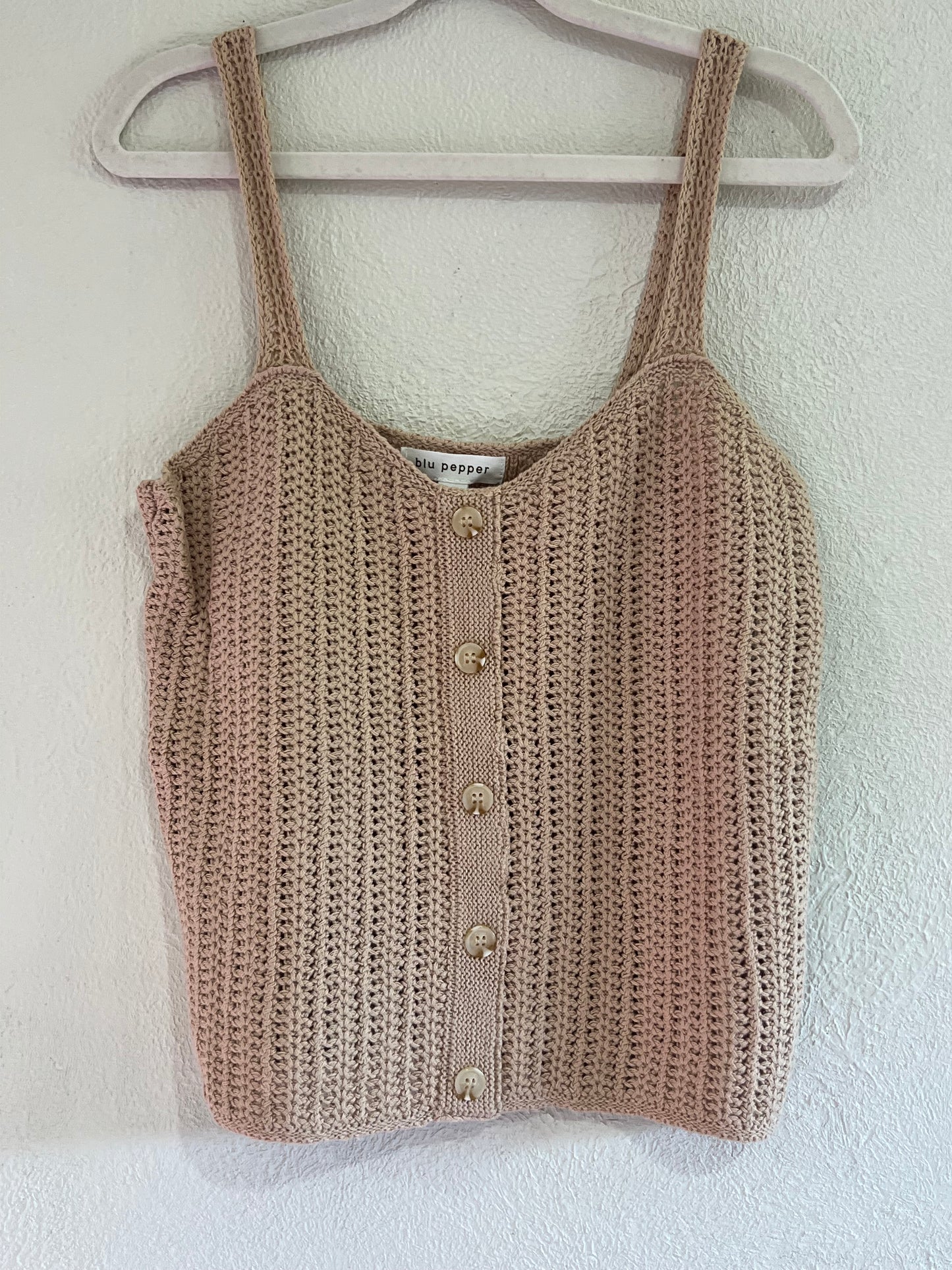 Tan Crochet Tank