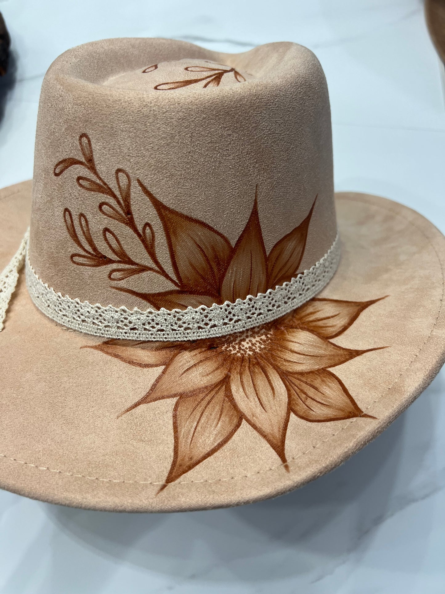Peach Sunflower Fedora