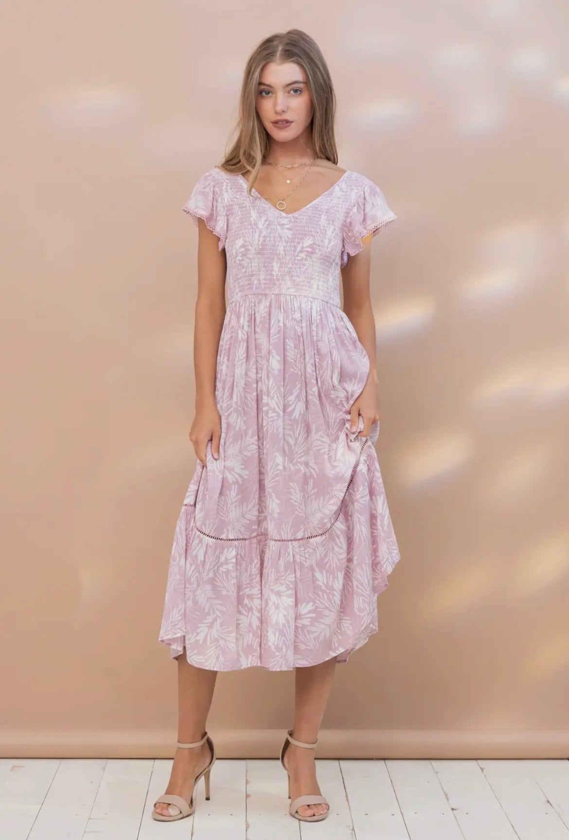Mauve Smocked Dress