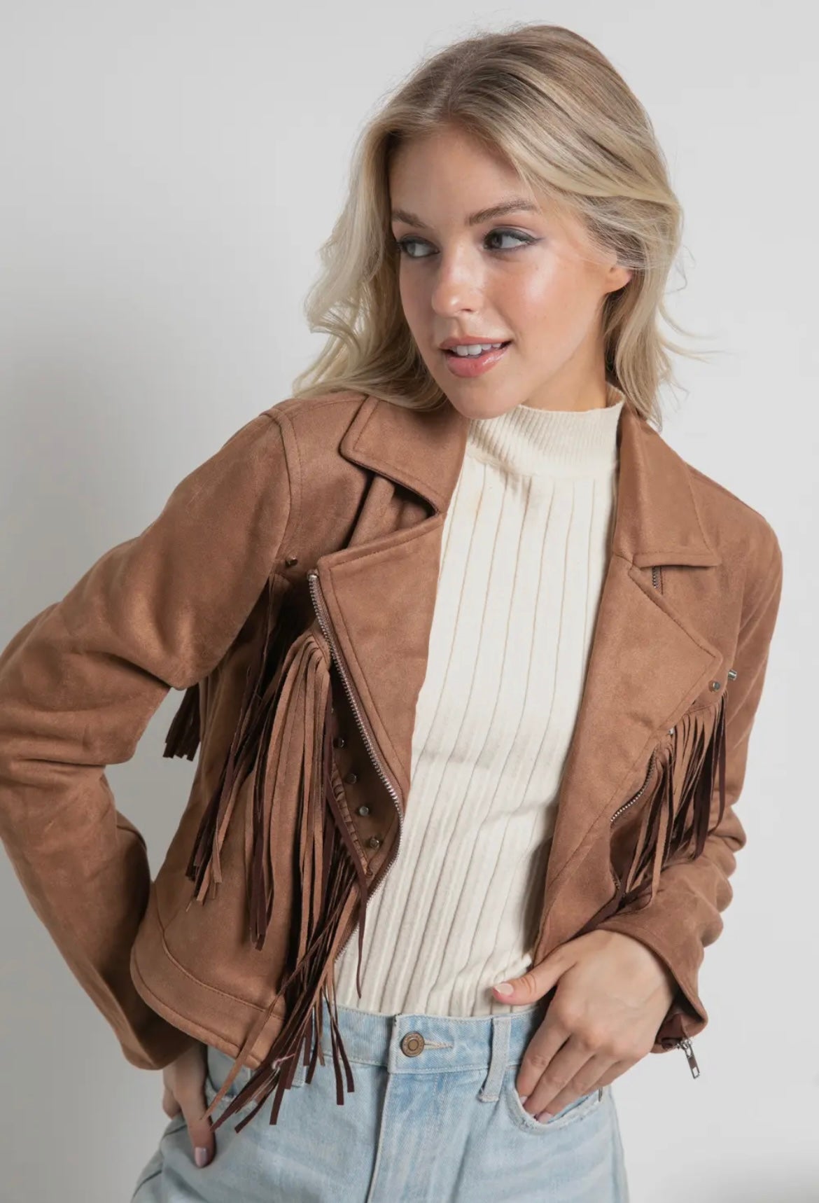 Suede Fringe Jacket