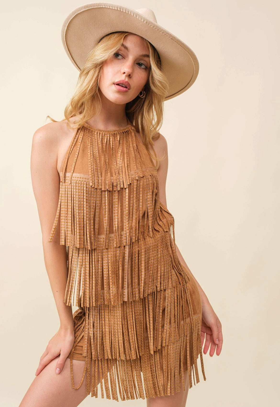 Suede Fringe Romper