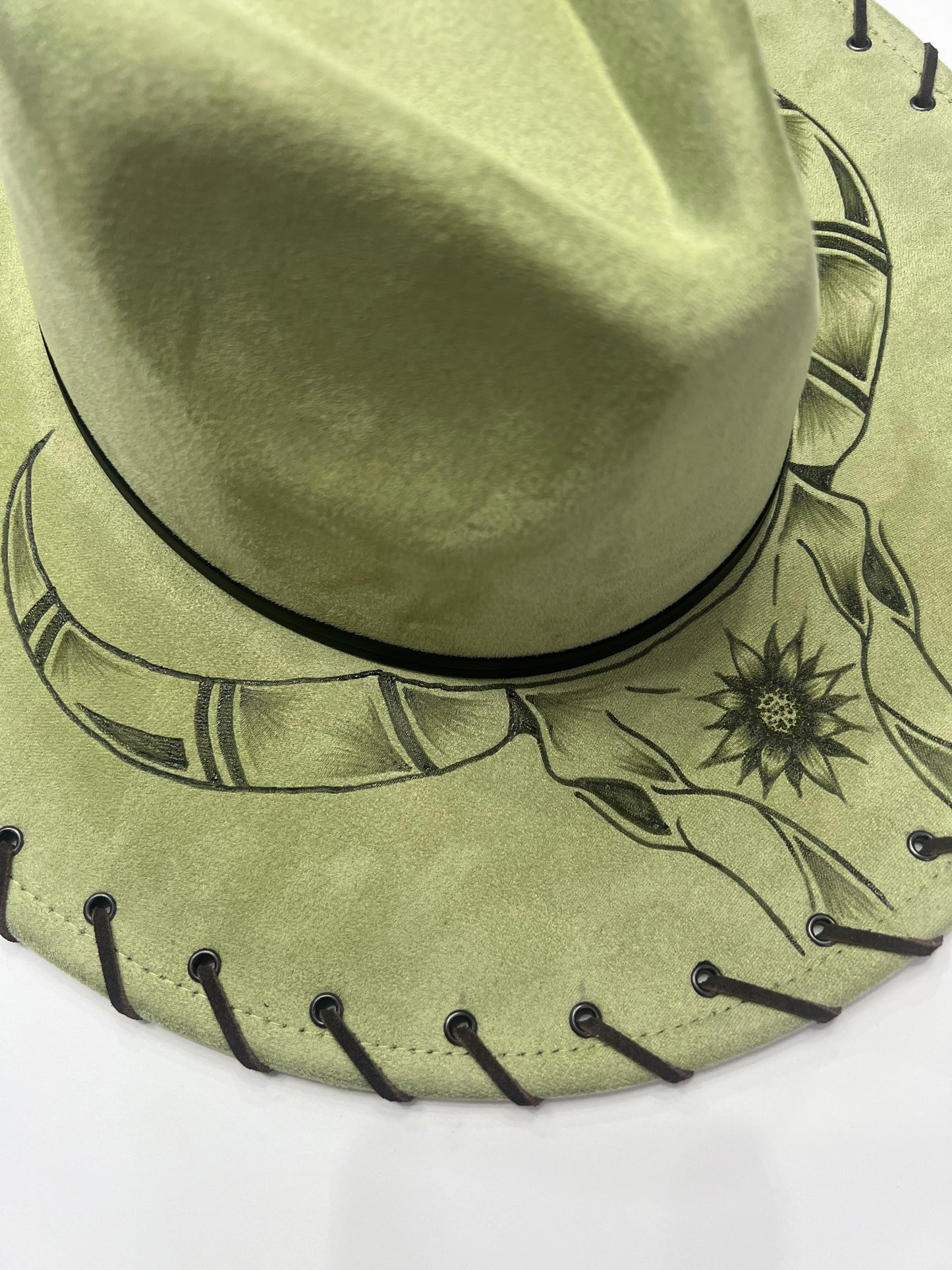 Green Stitched Longhorn