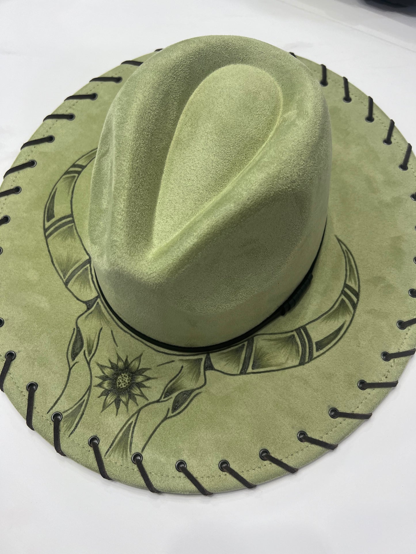 Green Stitched Longhorn