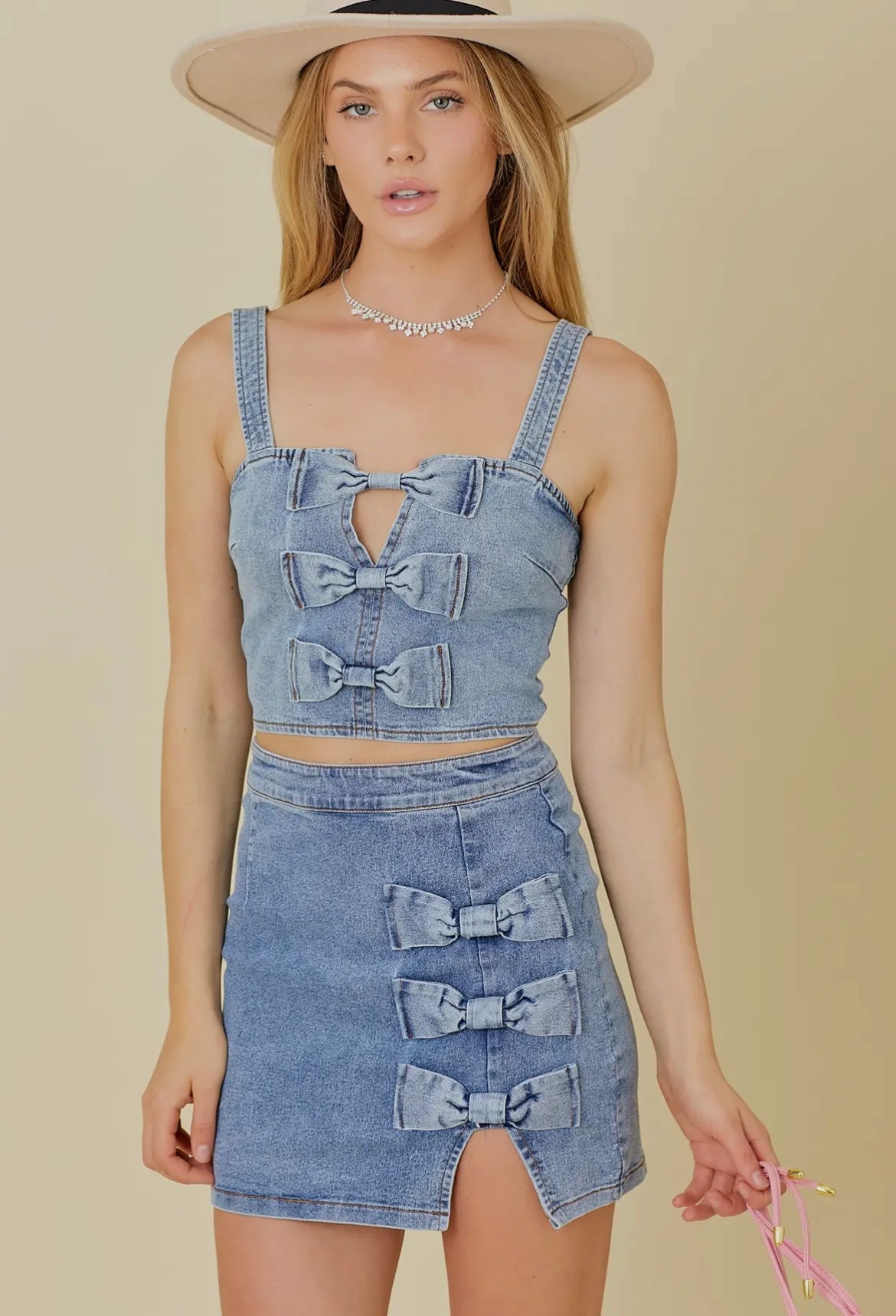Denim Bow Skirt