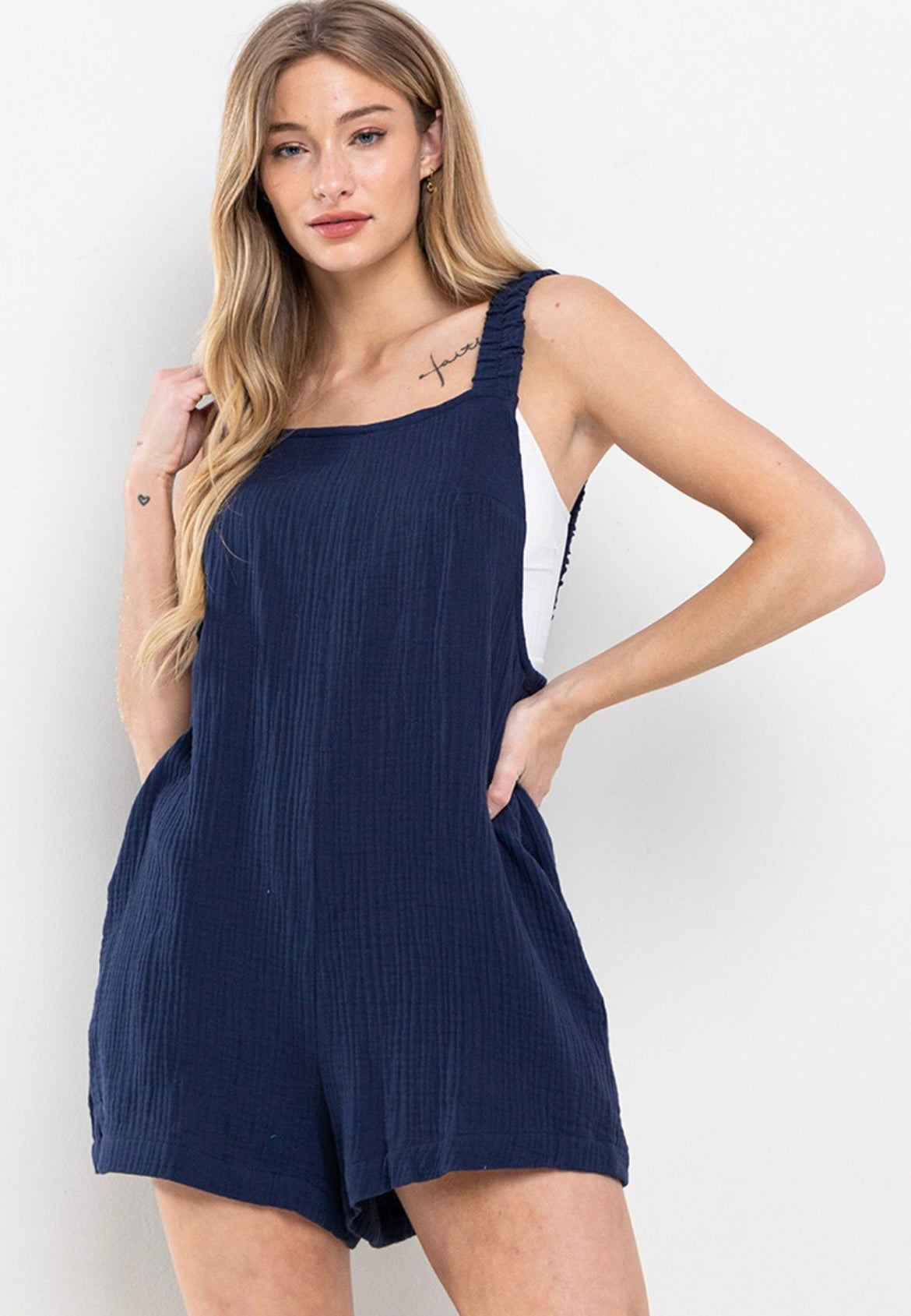 Sleeveless Navy Romper