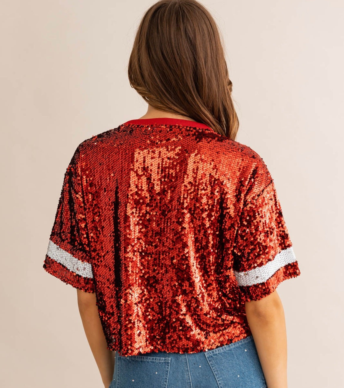 Game Day Sequins Crop