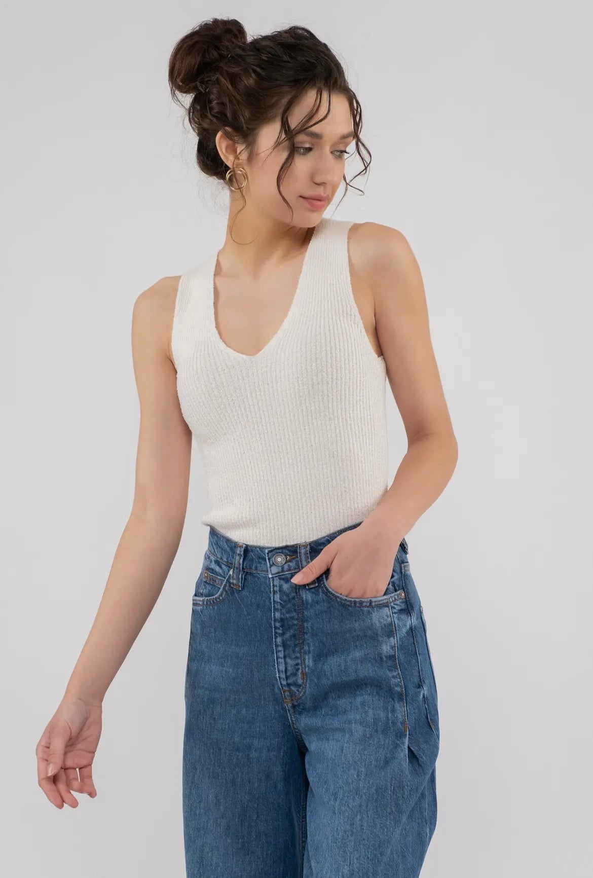 Ivory Knit Tank