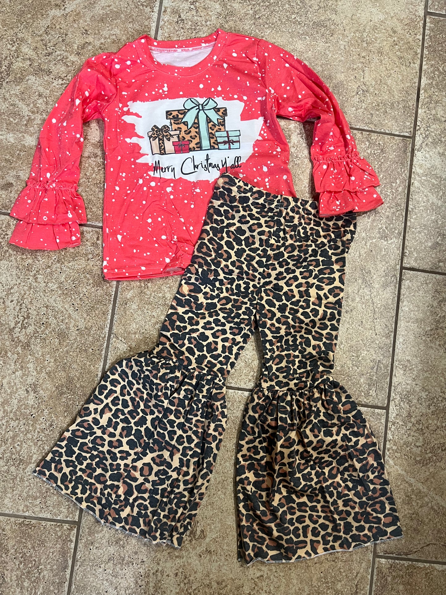 Merry Christmas Yall Leopard Set
