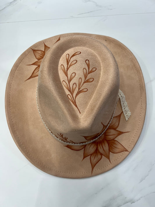 Peach Sunflower Fedora
