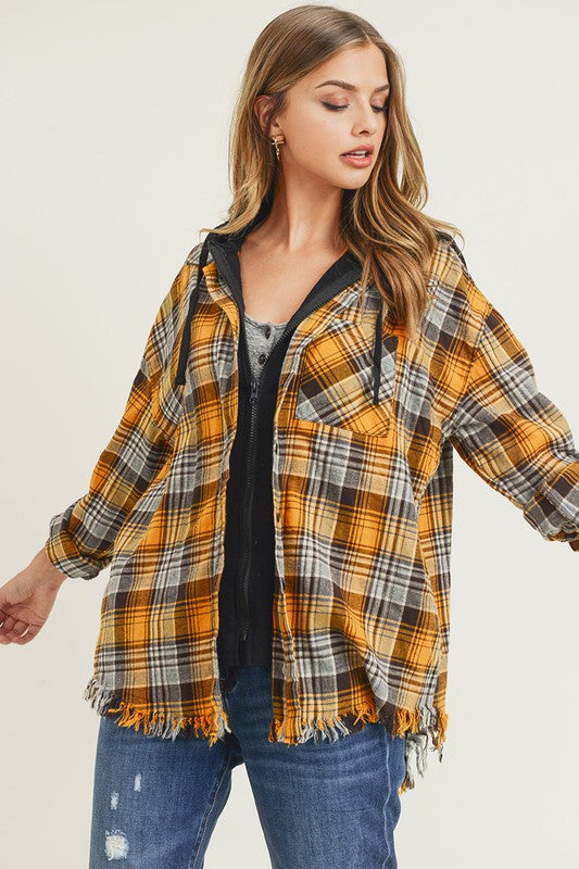 Oversized Flannel With Hoodie