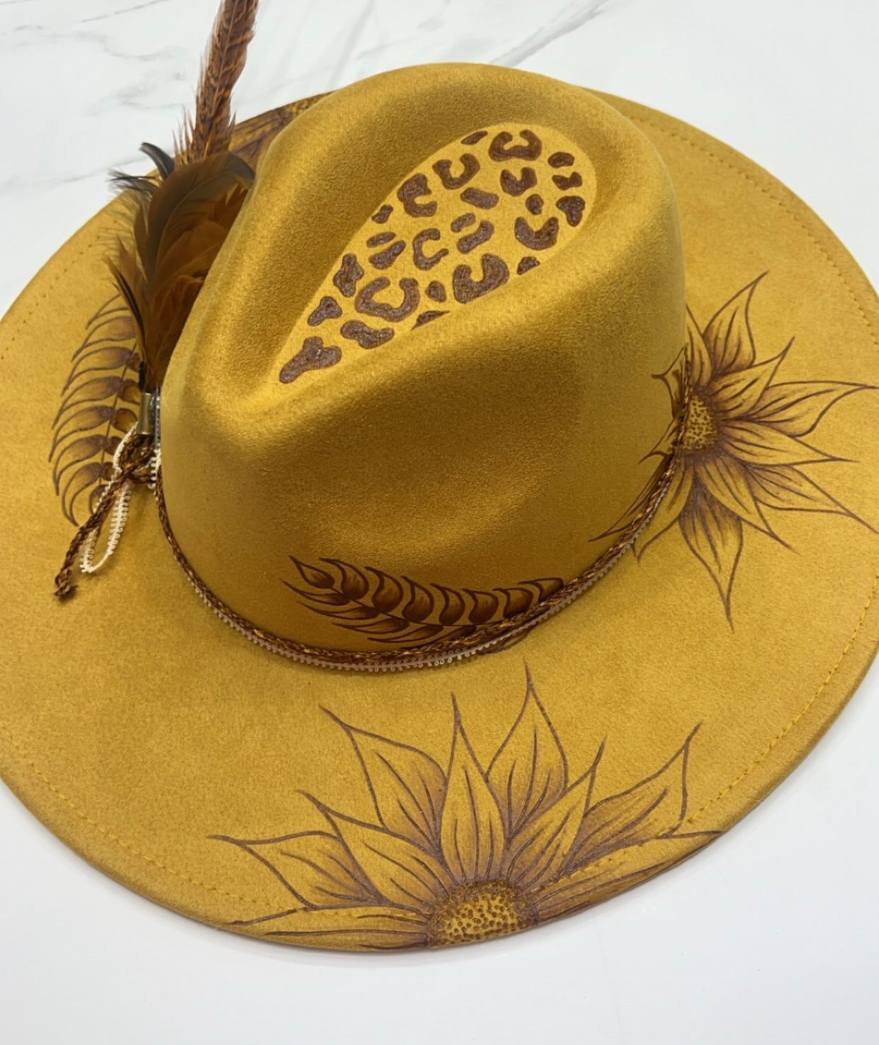 Golden Leopard Sunflower Fedora