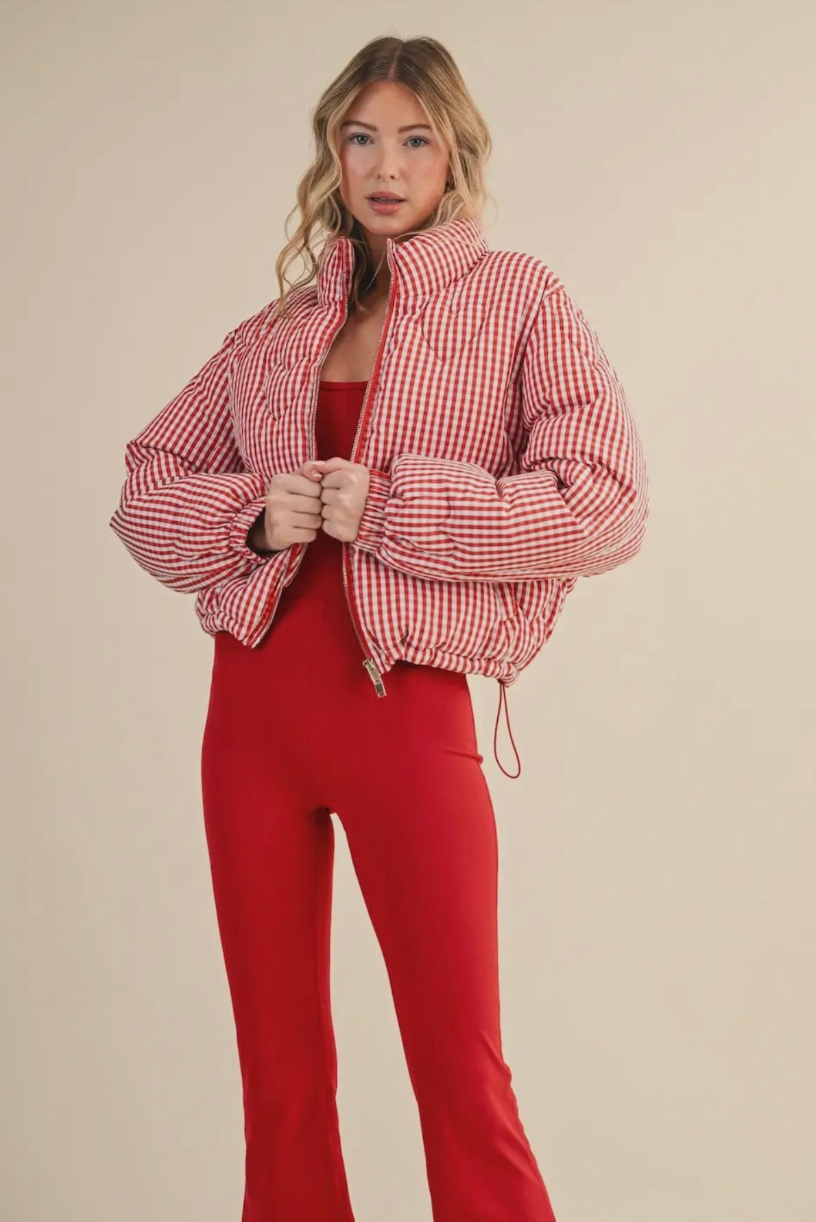 Gingham Puffer
