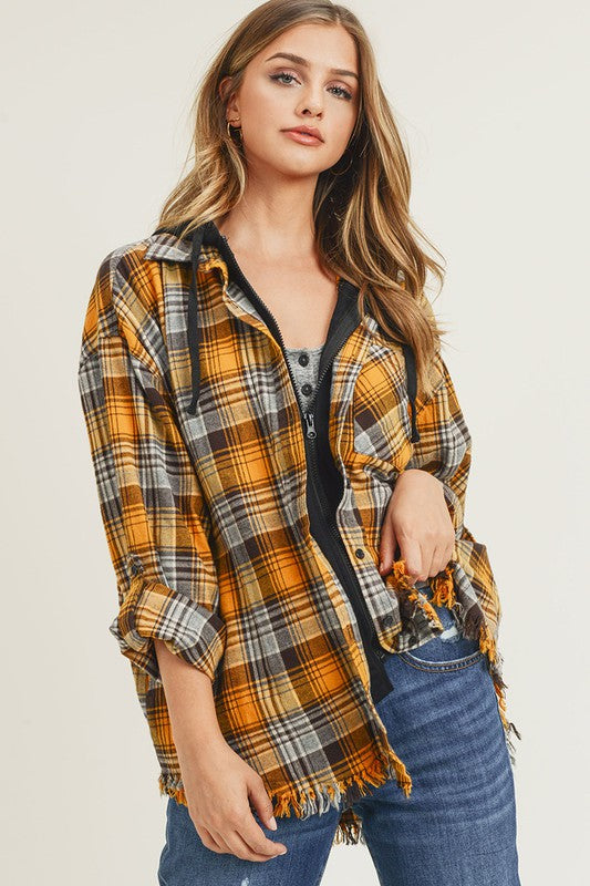 Oversized Flannel With Hoodie