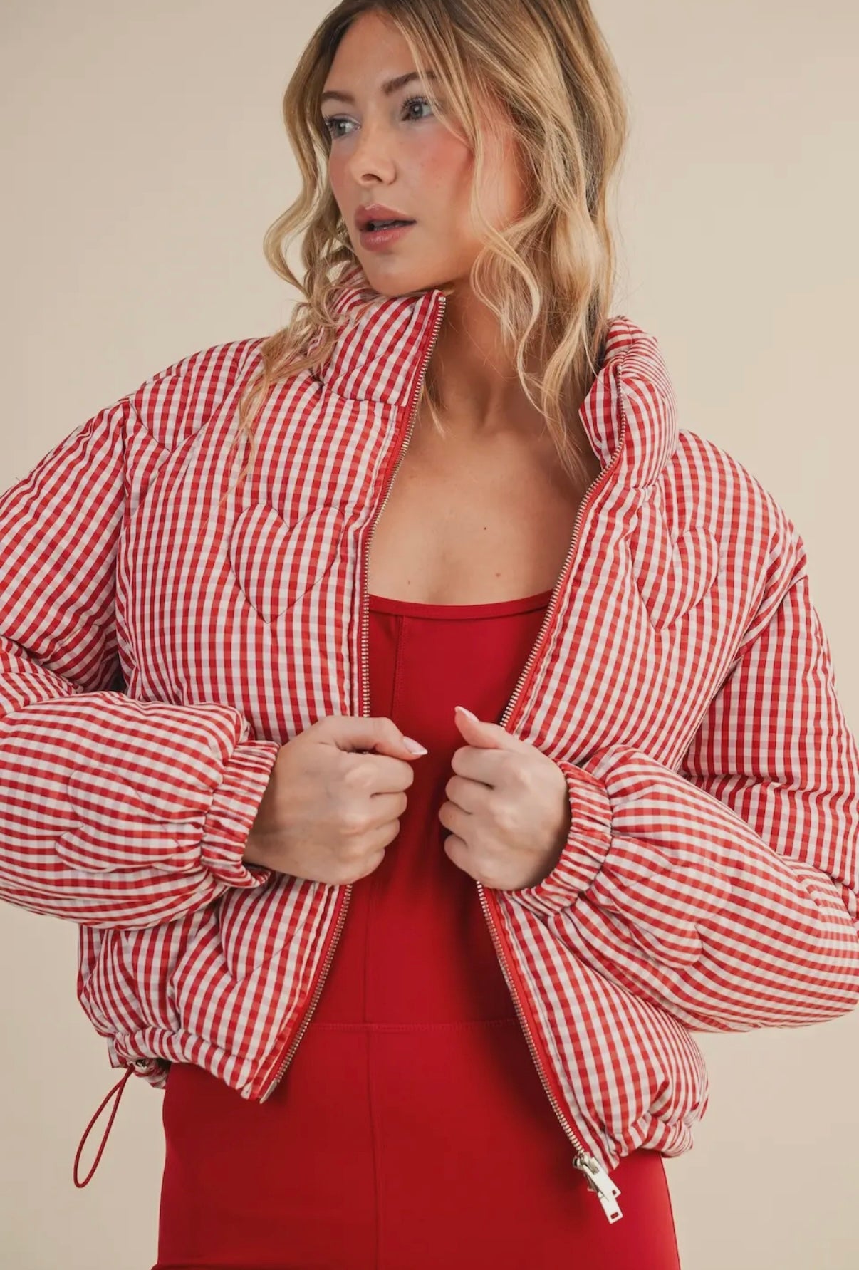 Gingham Puffer