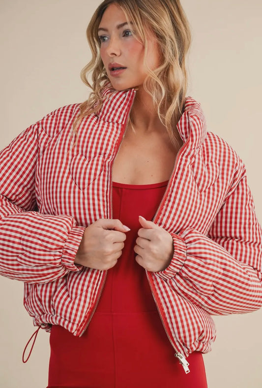 Gingham Puffer