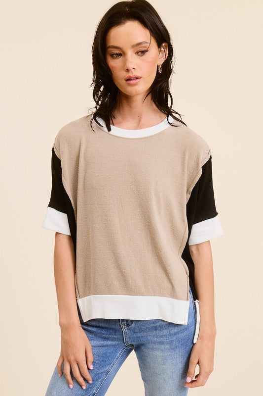 Oversized Contrast Top