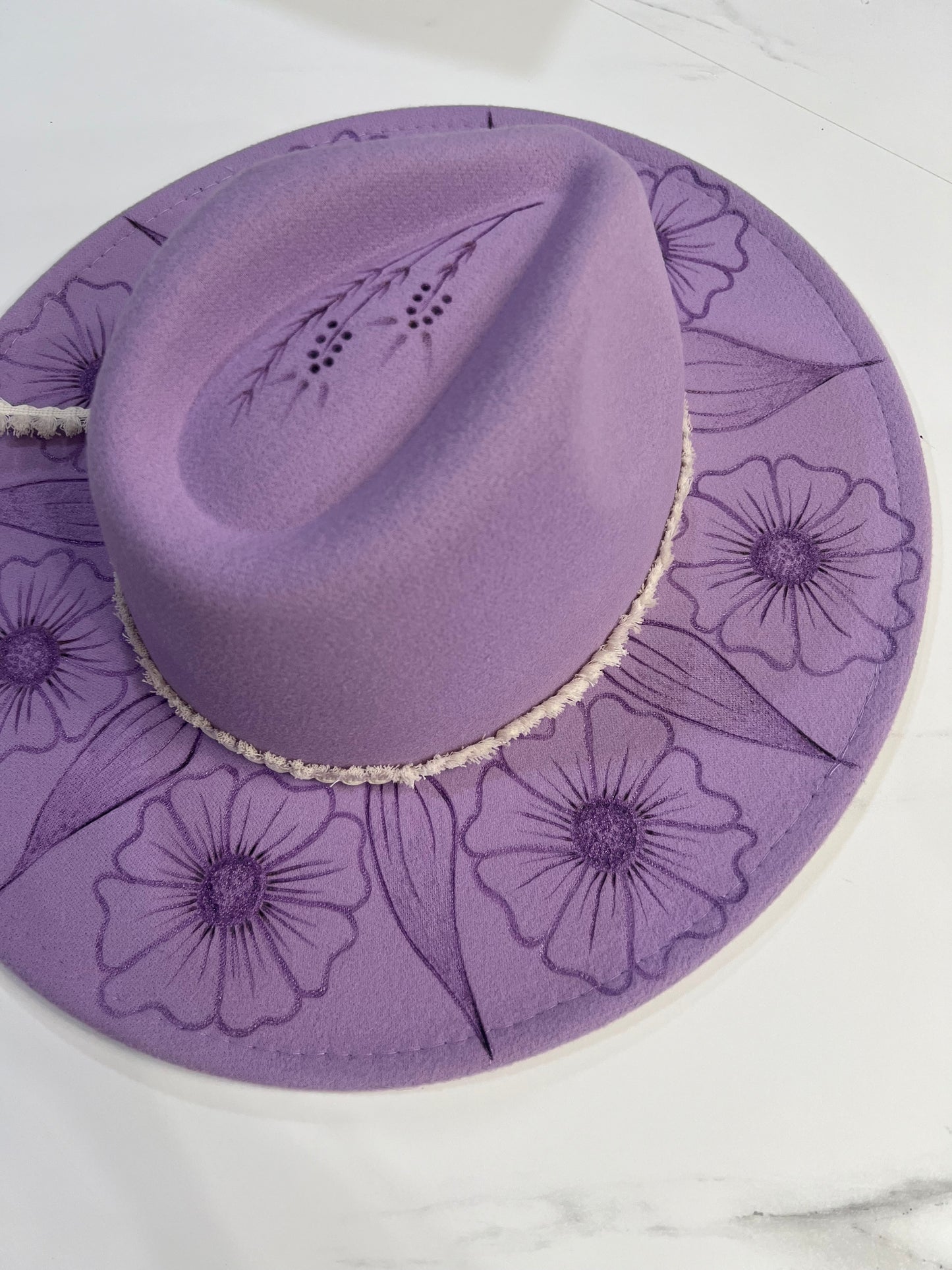 Purple Flower Fedora Hat