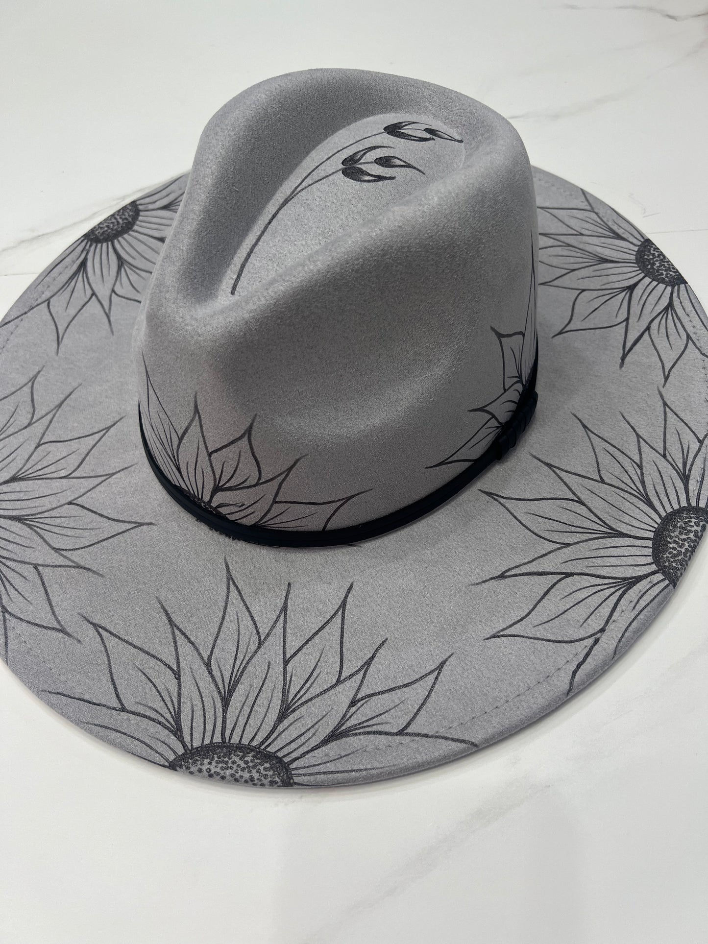 Gray Sunflower Fedora