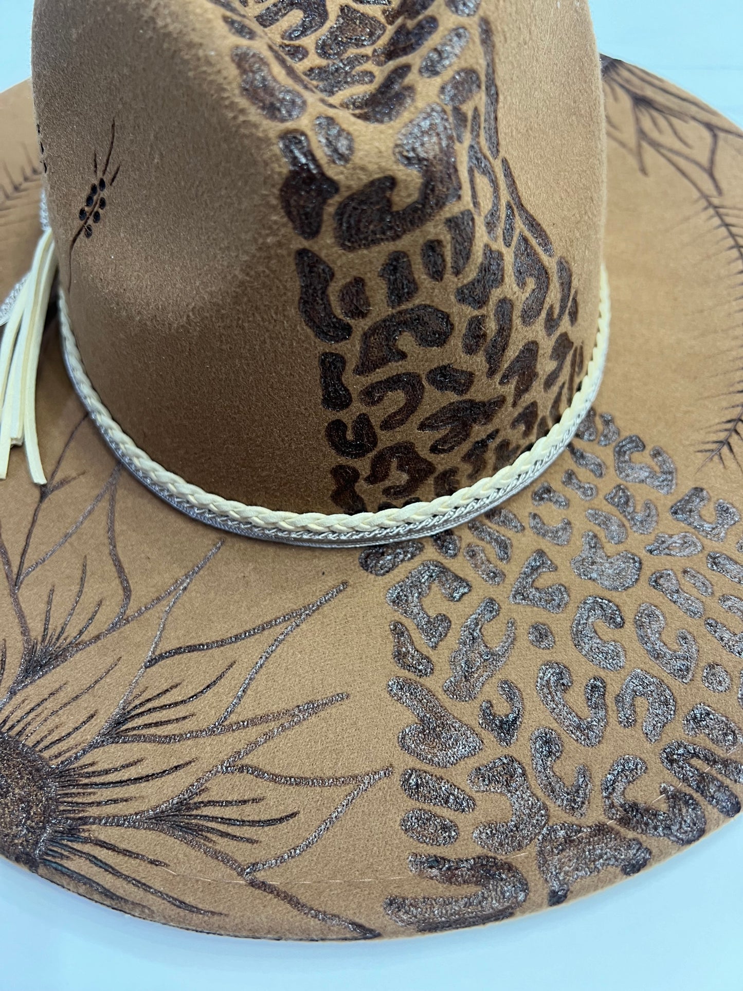 Leopard Hat With Sunflowers