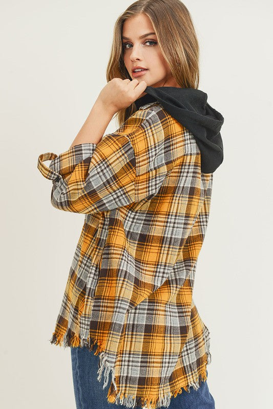 Oversized Flannel With Hoodie