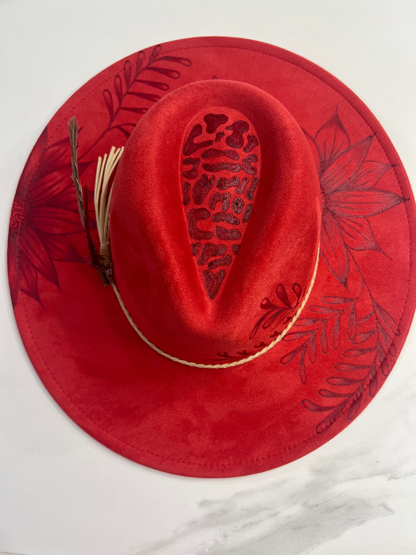 Red Leopard Sunflower Fedora