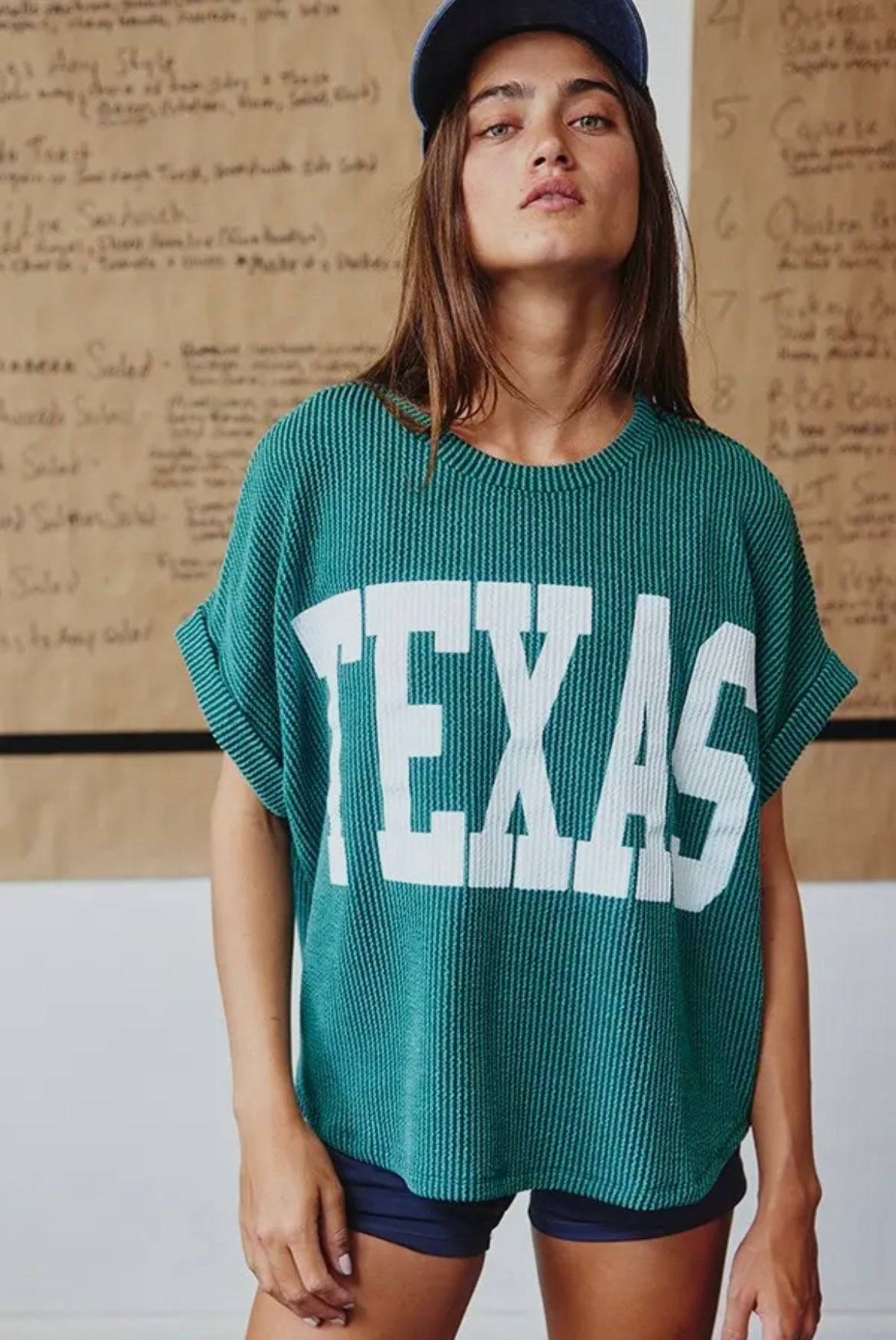 Green Texas Corded Top