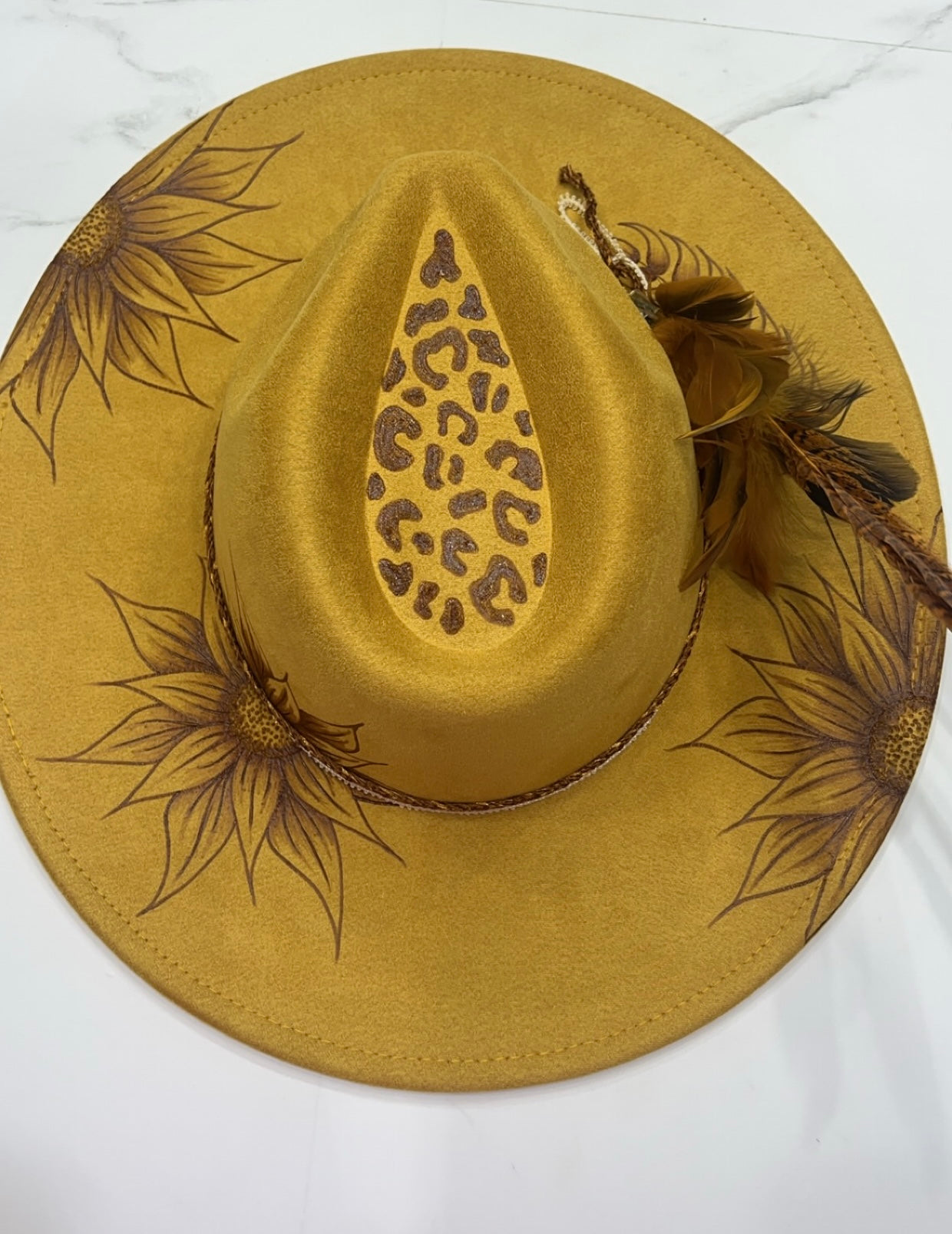 Golden Leopard Sunflower Fedora