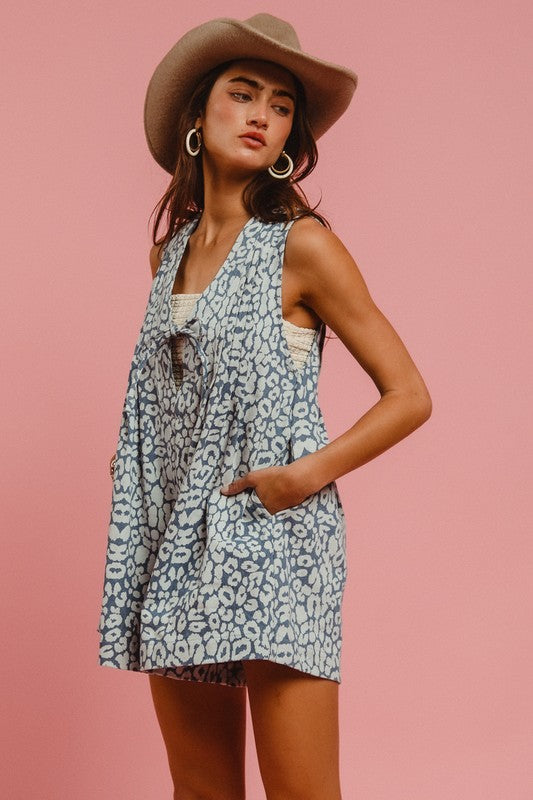Leopard Jean Romper