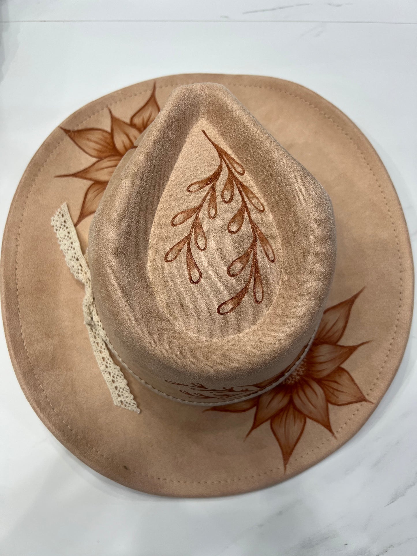 Peach Sunflower Fedora