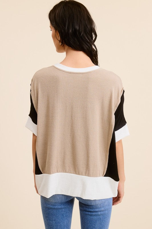 Oversized Contrast Top