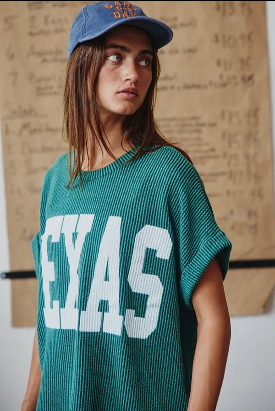 Green Texas Corded Top