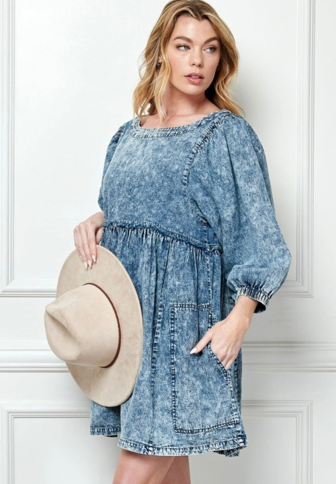 Oversized Pocket Denim Dress