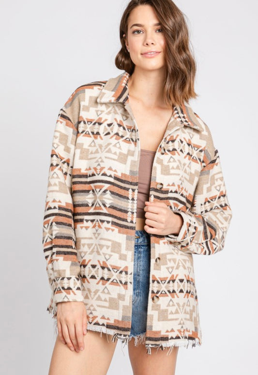 Mocha Aztec Shacket