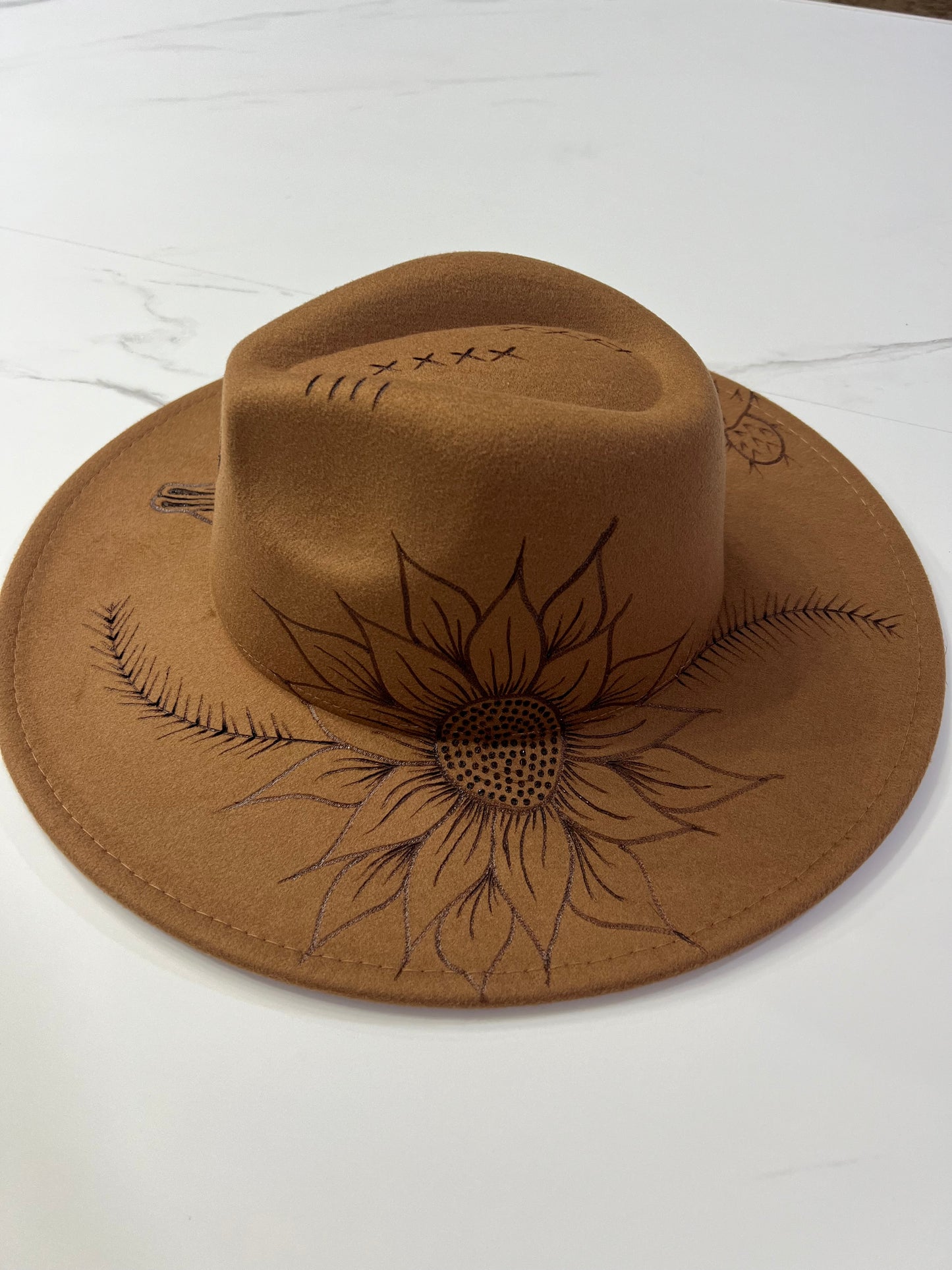 Cactus Burnt Fedora Hat